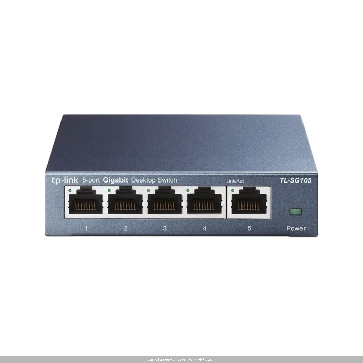 TP-Link TL-SG105 5-Port Gigabit Switch (1000 Mbit/s, Metallgehäuse, Auto MDI/MDIX)