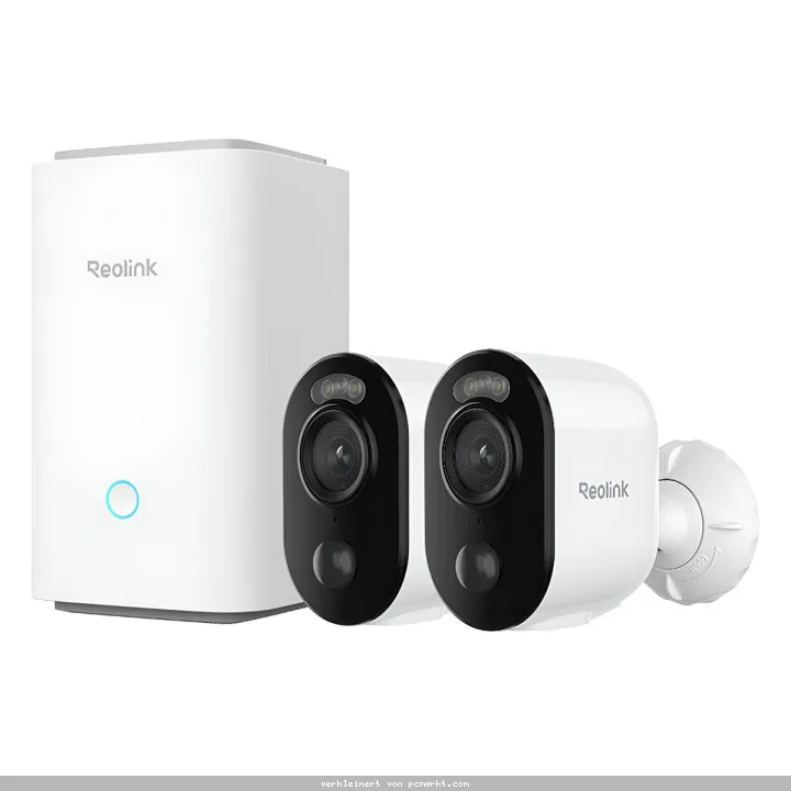 Reolink Argus Series B310 Kamera 2er Set mit Hub 3MP (2304x1296), WLAN, 6000 mAh Akku, IP65 Wetterschutz, Nachtsicht in Farbe