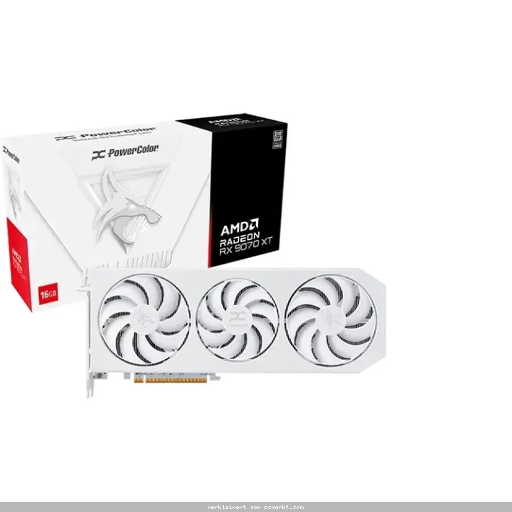 PowerColor Radeon RX 9070 XT OC Hellhound Spectral White - 16GB GDDR6, 1x HDMI, 3x DP