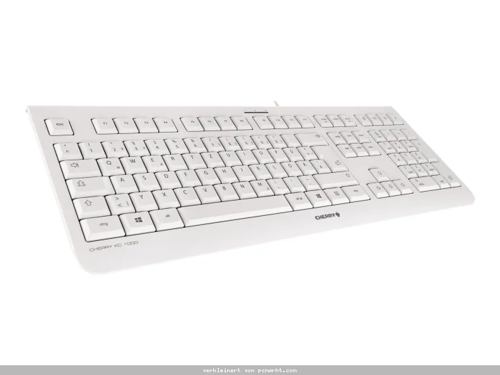 CHERRY KC 1000 Tastatur Weiß / Grau ultraflach, USB, kabelgebunden, Office Keyboard