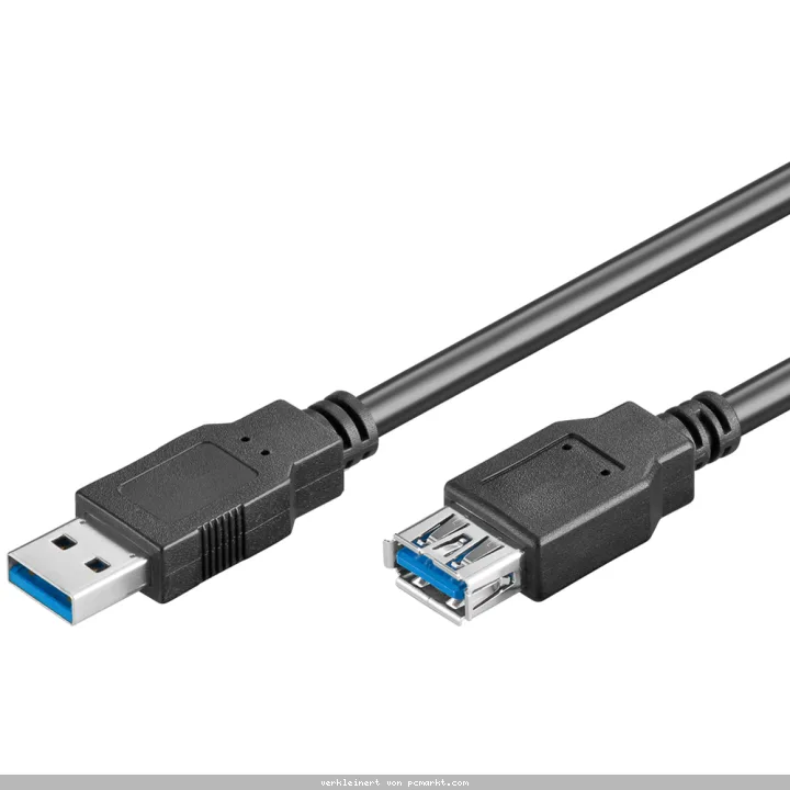 Goobay 3m USB 3.0 SuperSpeed Verlängerungskabel, Schwarz [USB 3.0-Stecker (Typ A) > USB 3.0-Buchse (Typ A)]