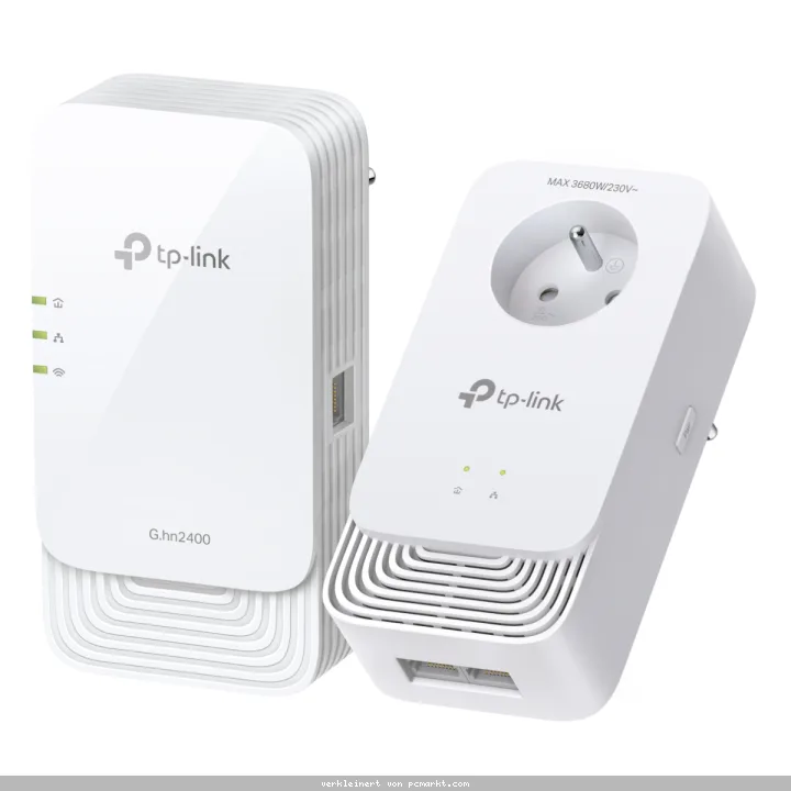 TP-link G.hn2400 Powerline WiFi 6 Kit G.hn MIMO, WiFi 6 (WLAN AX) bis zu 1.800 Mbit/s, Powerline bis zu 1.428 Mbit/s, Integrierte Steckdose