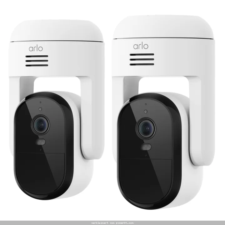 Arlo Essential 3 2K PTZ Sicherheitskamera Weiß 2er Set 4MP (2560x1440), WLAN, Netzteil, Indoor/Outdoor, Schwenk- und Neige-Funktion