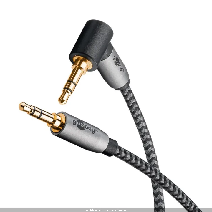 Goobay Plus Audioverbindungskabel 3,5mm Stereo, 90°, 0.5m
