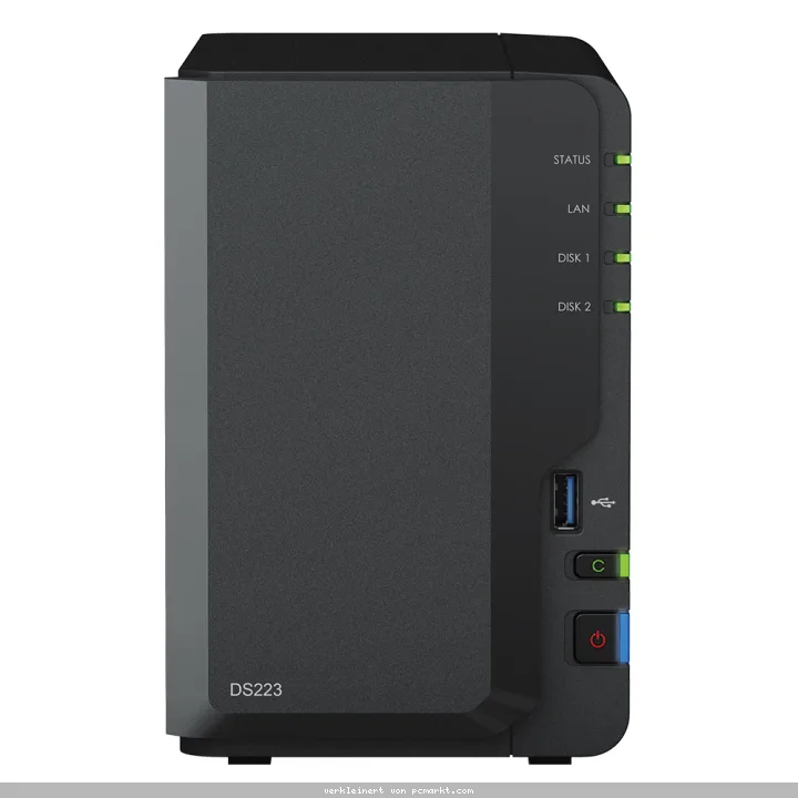 Synology DiskStation DS223 NAS 2-Bay 0/2 2,5"/3,5" SATA HDD/SSD, 1x Gigabit LAN, 3x USB 3.0, 2GB RAM