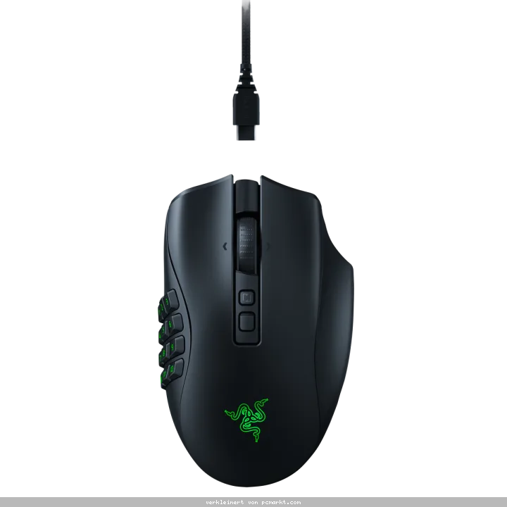 Razer Naga V2 Pro Kabellose MMO-Gaming-Maus - Gaming Maus mit neigbarem HyperScroll Pro-Mausrad und 30K Sensor