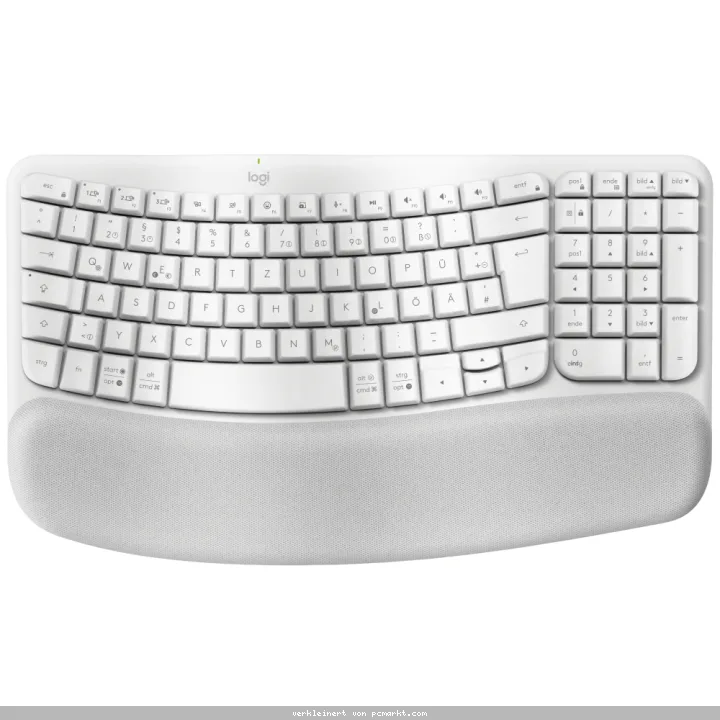 Logitech WAVE KEYS, weiß - Kabellose ergonomische Tastatur mit gepolsterter Handballenauflage