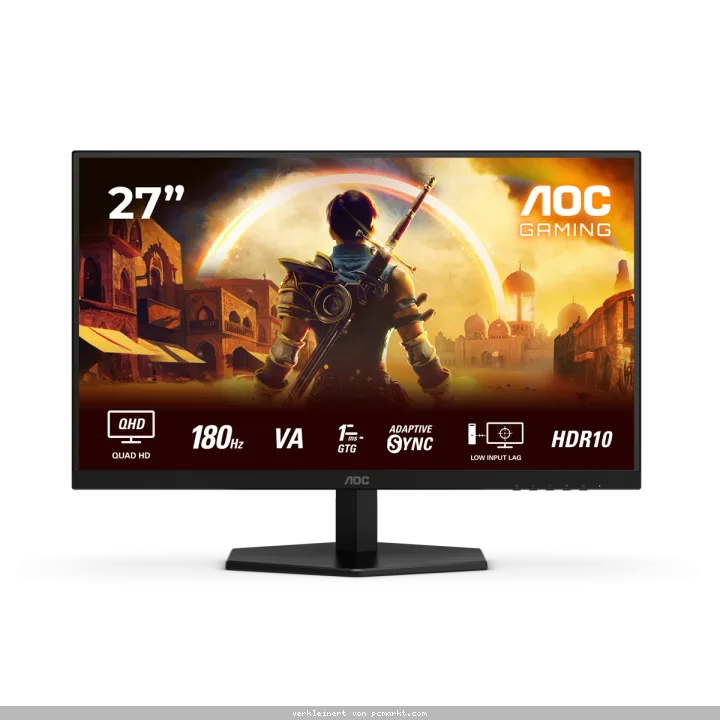 AOC Q27G42XNE Gaming Monitor 27 Zoll Quad HD Monitor, 180 Hz, 1 ms, FreeSync Prem., HDR10 (2560x1440, 2x HDMI 2.0, 1x DisplayPort 1.4) schwarz