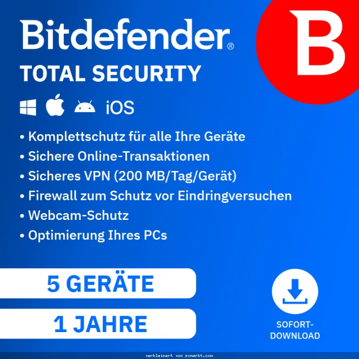 Bitdefender Total Security [5 Geräte - 1 Jahr]