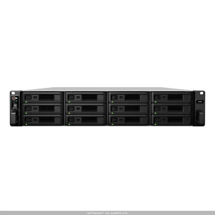 Synology SA3410 Rack-NAS 12-Bay 2,5"/3,5" SATA HDD/SSD, 2x 10 GbE + 5x GbE LAN, 2x USB 3.0, 2x PCIe-x8, 16GB RAM