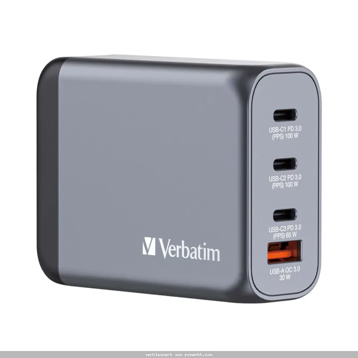 VERBATIM GNC-100 GaN Netzladegerät 4 Port 100W USB A/C