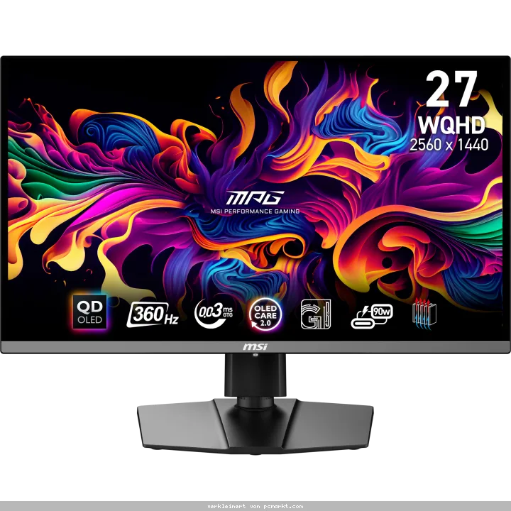 MSI MPG 271QRXDE QD-OLED Gaming Monitor - 360 Hz, 0,03ms GTG MSI OLED Care 2.0, HDMI 2.1 mit 48Gbps Bandbreite, 120Hz , VRR und ALLM Unterstützung