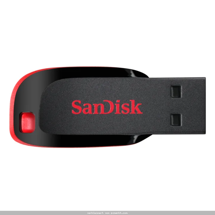 SanDisk Cruzer Blade Typ-A 16GB USB-Stick Ohne Schutzkappe, bis zu 15 MB/s, USB 2.0