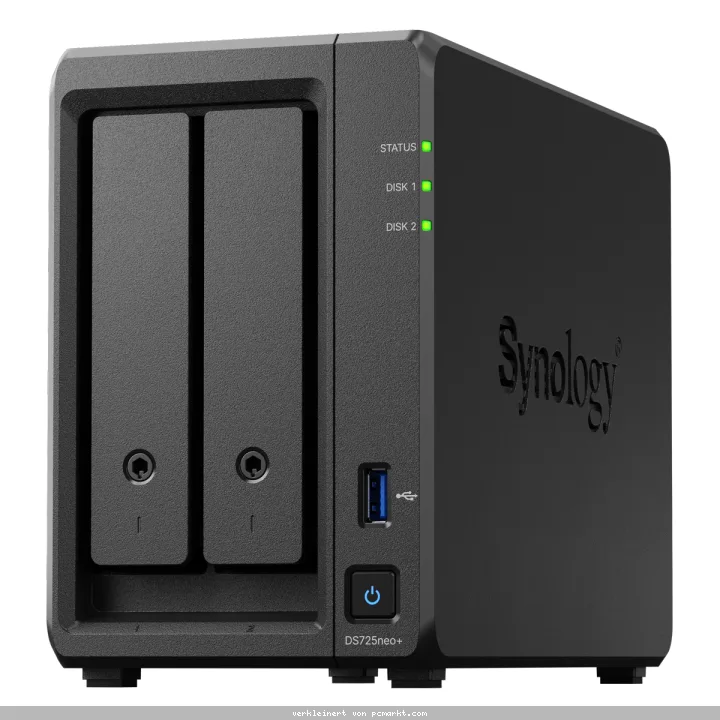 Synology DiskStation DS725neo+ NAS 2-Bay AMD Ryzen™ R1600, 4GB DDR4 RAM, 0/2 HDD/SSD