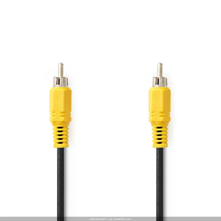 Nedis Composite-Videokabel - RCA | RCA | Vernickelt | 480p | 5.00 m | Rund | PVC | Schwarz | Label
