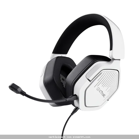 Trust Gaming GXT492W Carus Gaming Headset Leistungsstarkes, komfortables Over-Ear-Gaming-Headset für PC, Laptop und Konsolen, weiß