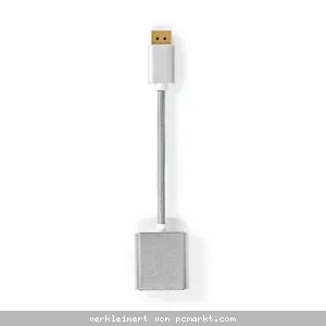 Nedis DisplayPort 0,2 m DVI-Kabel Vergoldet DisplayPort Stecker | DVI-D 24+1-Pin Buchse | 1080p | Vergoldet | 0.20 m | Rund | Geflochten