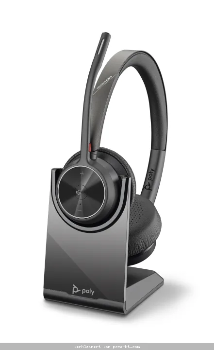 Poly Plantronics Voyager 4320 UC Bluetooth Headset, Binaural, Nano Dongle mit USB-C, Ladestation, MS zertifiziert