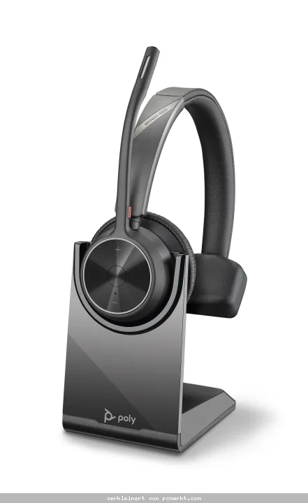 Poly Plantronics Voyager 4310 UC Bluetooth Headset, Nano Dongle mit USB-C Anschluss, Ladestation, Monaural
