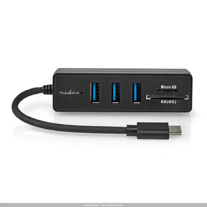 Nedis USB-Hub 1x USB-C™ 3x USB A Buchse - 5-Port port(s), USB 3.2 Gen 1, Stromversorgung über USB, 5 Gbps, SD & MicroSD