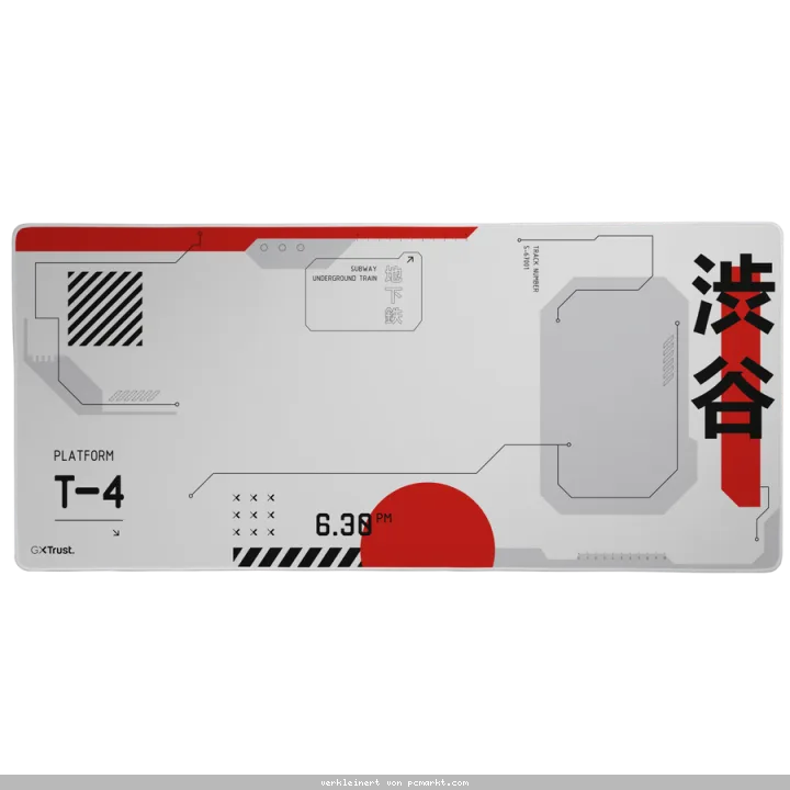 MAU Trust Gaming GXT759 XXL weiß/rot XXL Gaming-Mauspad mit vernähtem Rand für bequemes und stabiles Gaming