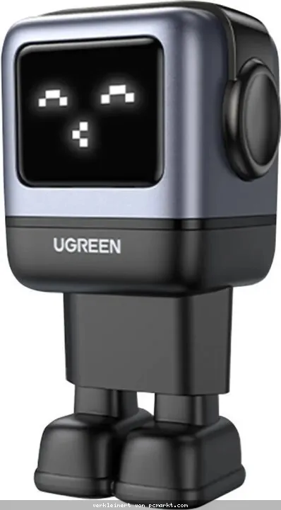 UGREEN GaN Fast Charger 65W Ladegerät 2x USB-C + 1x USB-A Smart-Display Robot Design schwarz