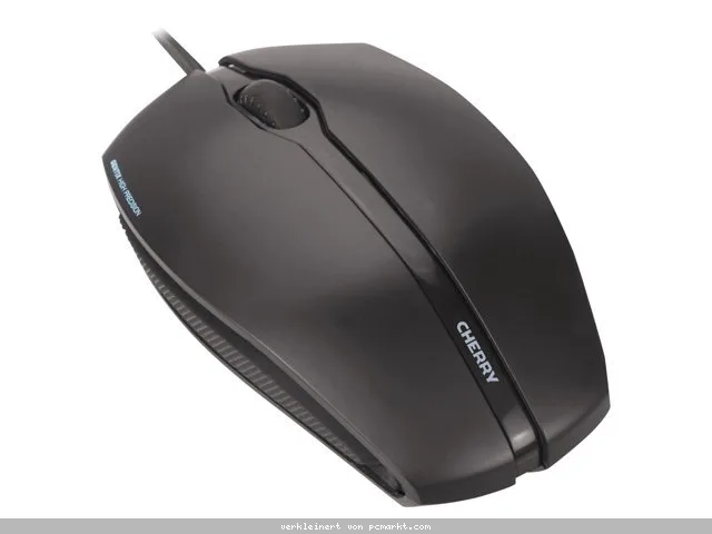 CHERRY GENTIX kabelgebundene optische Maus Schwarz USB, 3 Tasten, Seitenflächen aus Gummi, 1000 dpi-Auflösung
