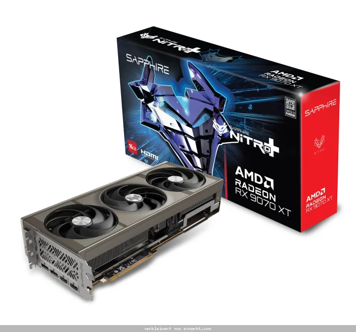 SAPPHIRE NITRO+ AMD RADEON RX 9070 XT GAMING OC Grafikkarte - 16GB GDDR6, 2x HDMI, 2x DP