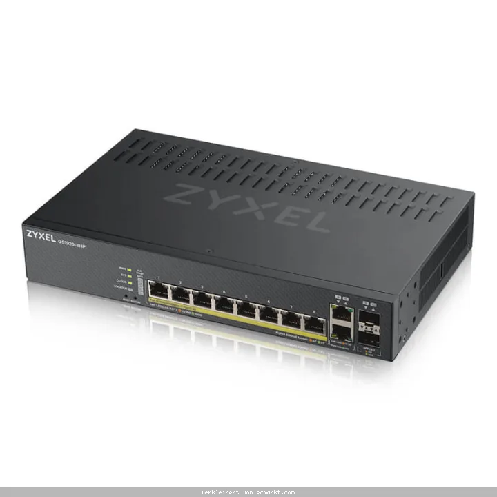 Zyxel GS1920-8HP V2 Smart Managed Switch 8x Gigabit Ethernet (8x PoE+, max. 130 Watt), 2x GbE/SFP Combo