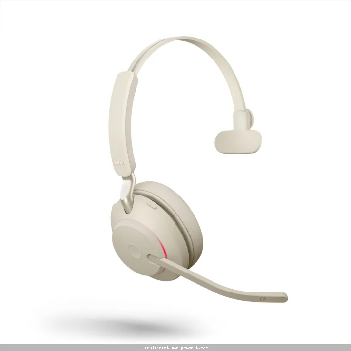 Jabra Evolve2 65 Headset, Mono, kabellos, beige, Bluetooth inkl. Link 380 USB-C, inkl. Ladestation