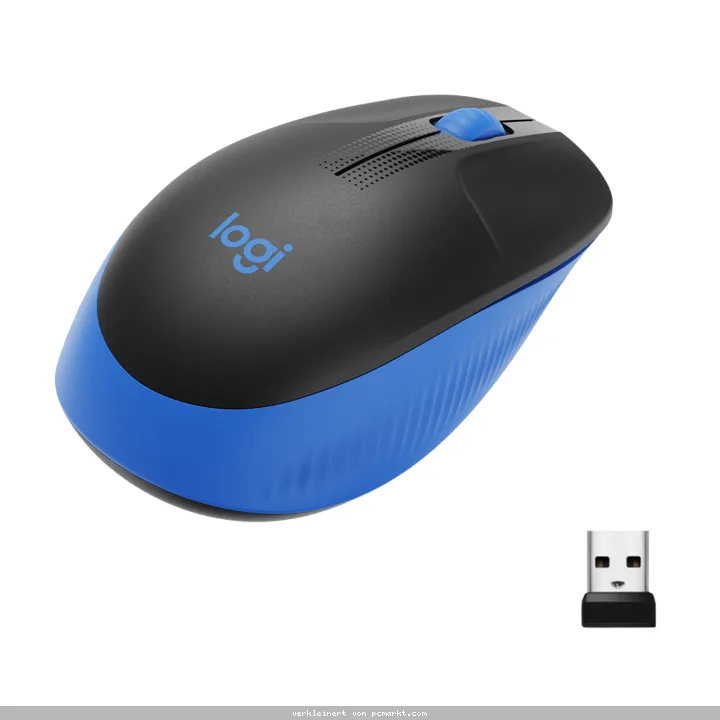 Logitech M190 Wireless Mouse, blau, USB-Nano Empfänger, 1000 DPI Auflösung