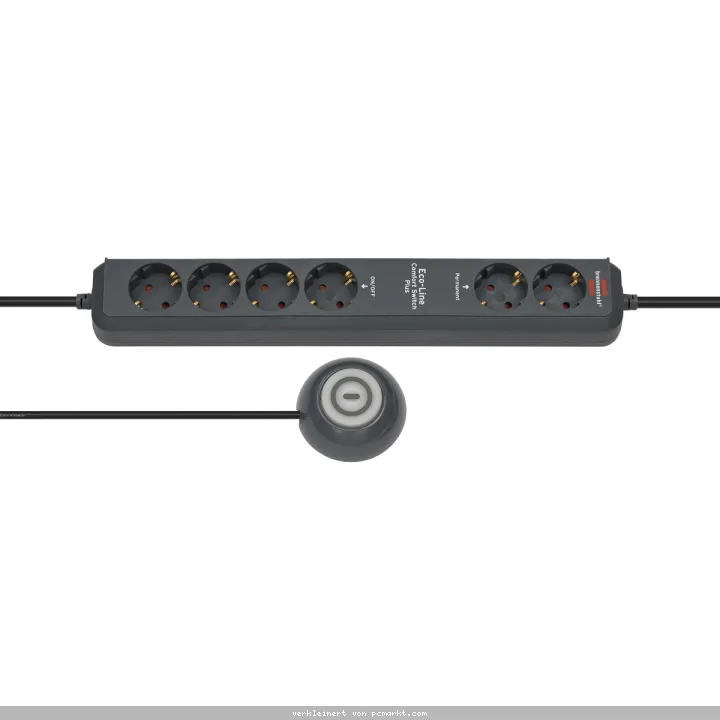 Brennenstuhl ECO-Line Comfort Switch Plus 6fach 1,5m H05VV-F3G1, - anthrazit