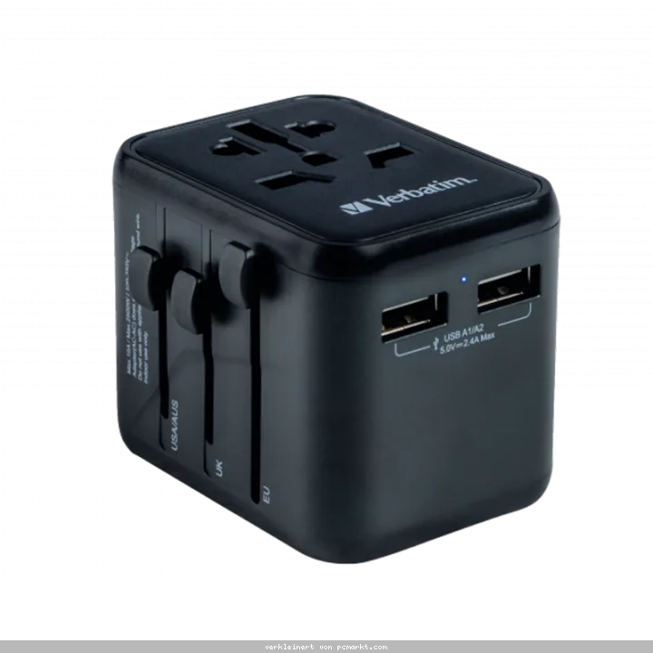 VERBATIM Universal Reiseadapter UTA-01 mit 2xUSB-A