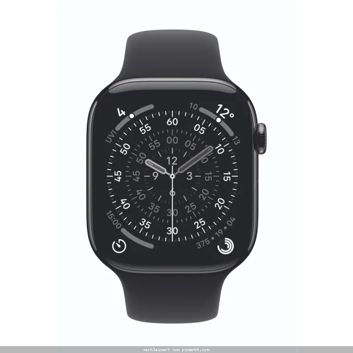 Apple Watch Series 11 Cellular 46mm Schiefer Titan Gehäuse mit Schwarz Sport Band - M/L