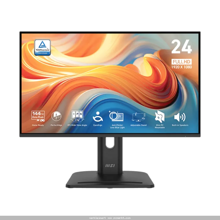MSI PRO MP245PGDE E14 Office Monitor 144Hz (1920x1080), Höhenverstellbar (130mm), Pivot , drehbar, EPEAT Siver