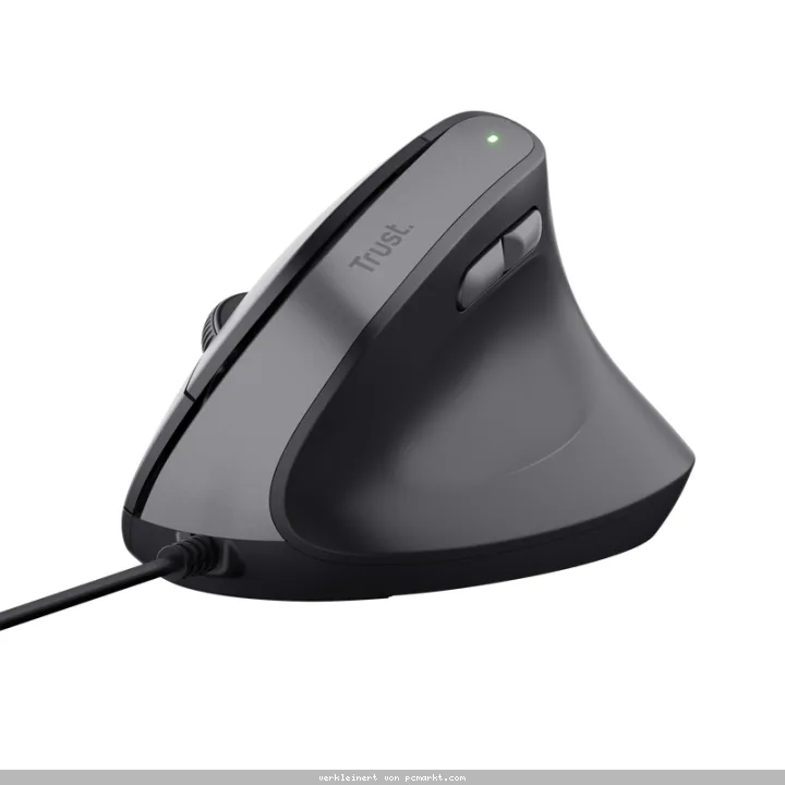 Trust Bayo II Ergonomische Mouse Black, Kabelgebunden Ergonomische Maus mit optimalem vertikalem Winkel für weniger Belastung des Handgelenks