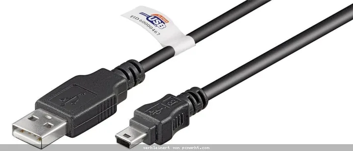 Goobay USB 2.0 Hi-Speed Kabel USB A auf Mini USB 1,8m [USB 2.0-Stecker (Typ A) > USB 2.0-Mini-Stecker (Typ B, 5-Pin)]