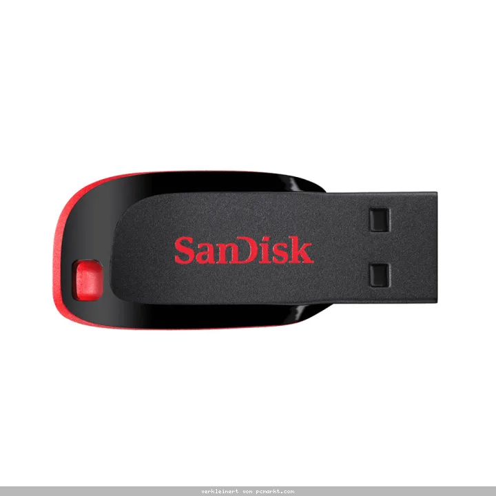 SanDisk Cruzer Blade Typ-A 128GB USB-Stick Ohne Schutzkappe, bis zu 15,5 MB/s, USB 2.0