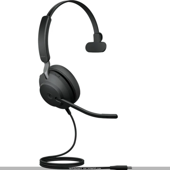 Jabra Evolve2 40 SE, Einseitiges Headset, Kabelgebunden USB-C-Anschluss, 3 Mikrofone, Geräuschisolierendes Design, MS Teams zertifiziert