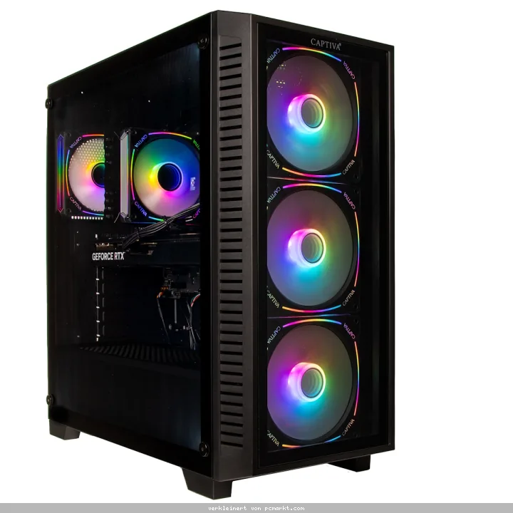 Captiva Highend Gaming PC R98-466 AMD Ryzen 7 7800X3D, 64GB DDR5 RAM, 1TB M.2 SSD, NVIDIA GeForce RTX 5070 Ti (16GB GDDR7), Windows 11 Home