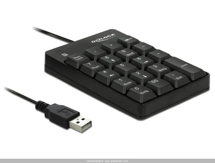 Delock USB Nummernblock 19 Tasten, schwarz