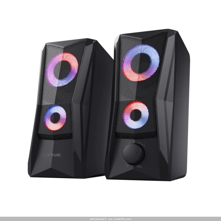 Trust Gaming GXT606B JAVV RGB Lautsprecherset Kompaktes Lautsprecherset mit auffäligem Design und RGB-Beleuchtung