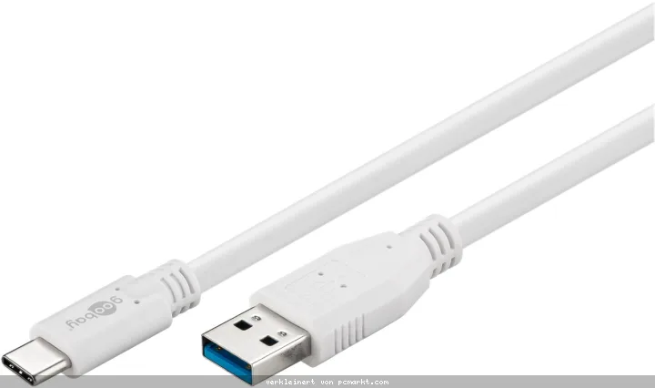 Goobay 1m USB-C Lade- und Synchronisationskabel, weiß