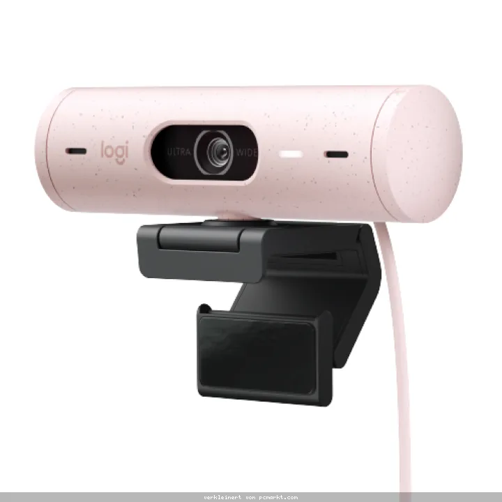 Logitech Brio 500 Webcam - Rose, Full HD Auflösung, 90°-Sichtfeld, 2 Mikrofone, Abdeckblende