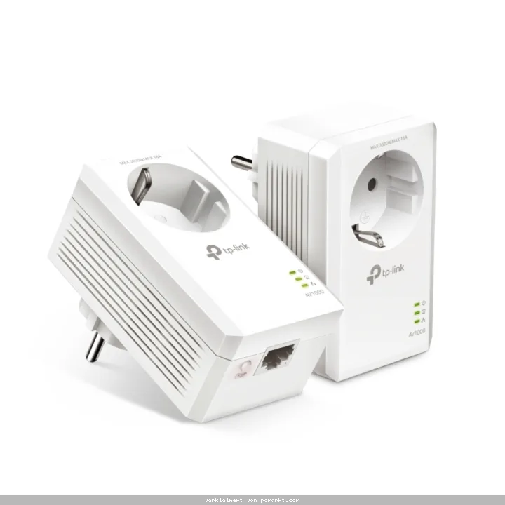 TP-Link AV1000 Gigabit Powerline Set mit Steckdosen 2x Adapter, bis zu 1.000 Mbit/s, Homeplug AV2, 1x Gigabit Ethernet