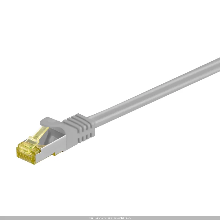 Goobay 0,5m RJ45 Patchkabel CAT 6A S/FTP (PiMF), 500 MHz, mit CAT 7 Rohkabel, grau LSZH halogenfrei, Kupfer