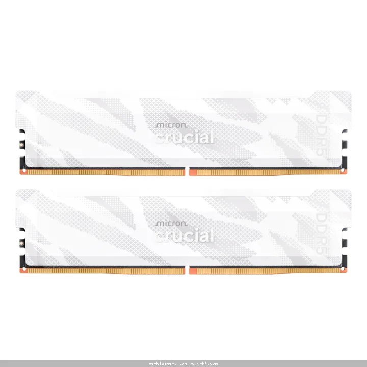 Crucial Pro OC Weiß 32GB Kit (2x16GB) DDR5-6400 CL32 UDIMM Gaming-Arbeitsspeicher - Unterstützt Intel XMP 3.0 und AMD EXPO