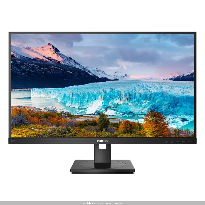 Philips 273S1 27 Zoll Full HD Monitor, höhenverstellbar, Lautsprecher, Adaptive Sync (1920x1080, 75 Hz, HDMI, DisplayPort (in/Out), USB-C (65W
