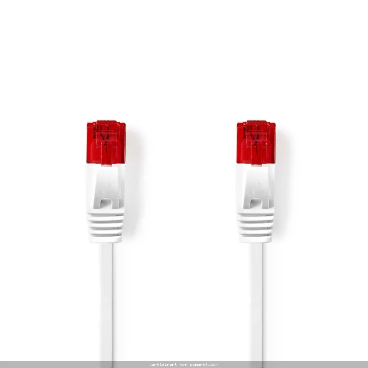 Nedis RJ45 Stecker | RJ45 Stecker | U/UTP | 10.0 m | Snagless | flach | PVC | Weiss | Umschlag