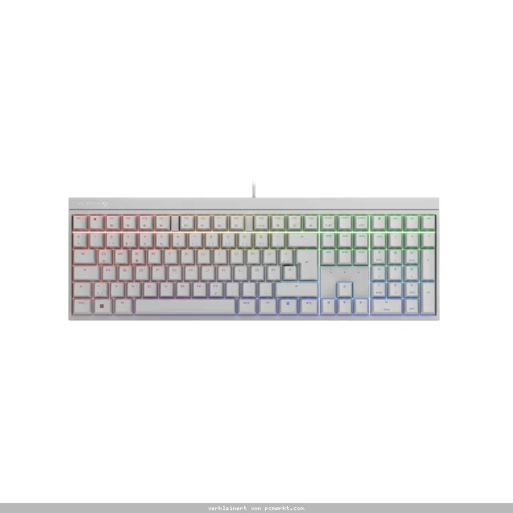 CHERRY MX 2.0S RGB, CHERRY MX-Red-Switches - weiß, mechanische Gamingtastatur, Kabelgebunden, RGB-Beleuchtung, Anti-Ghosting